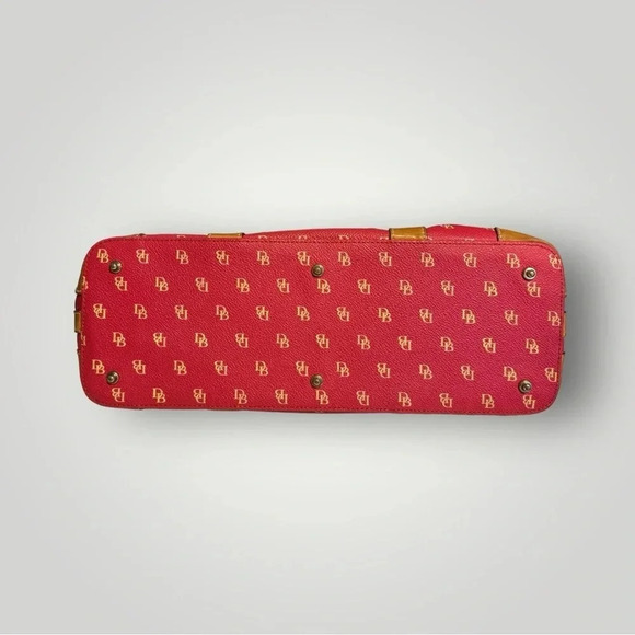 Dooney & Bourke Vintage Dome Berry Pebble Leather Satchel Bag Zip 12.5” x 7” - Picture 6 of 13